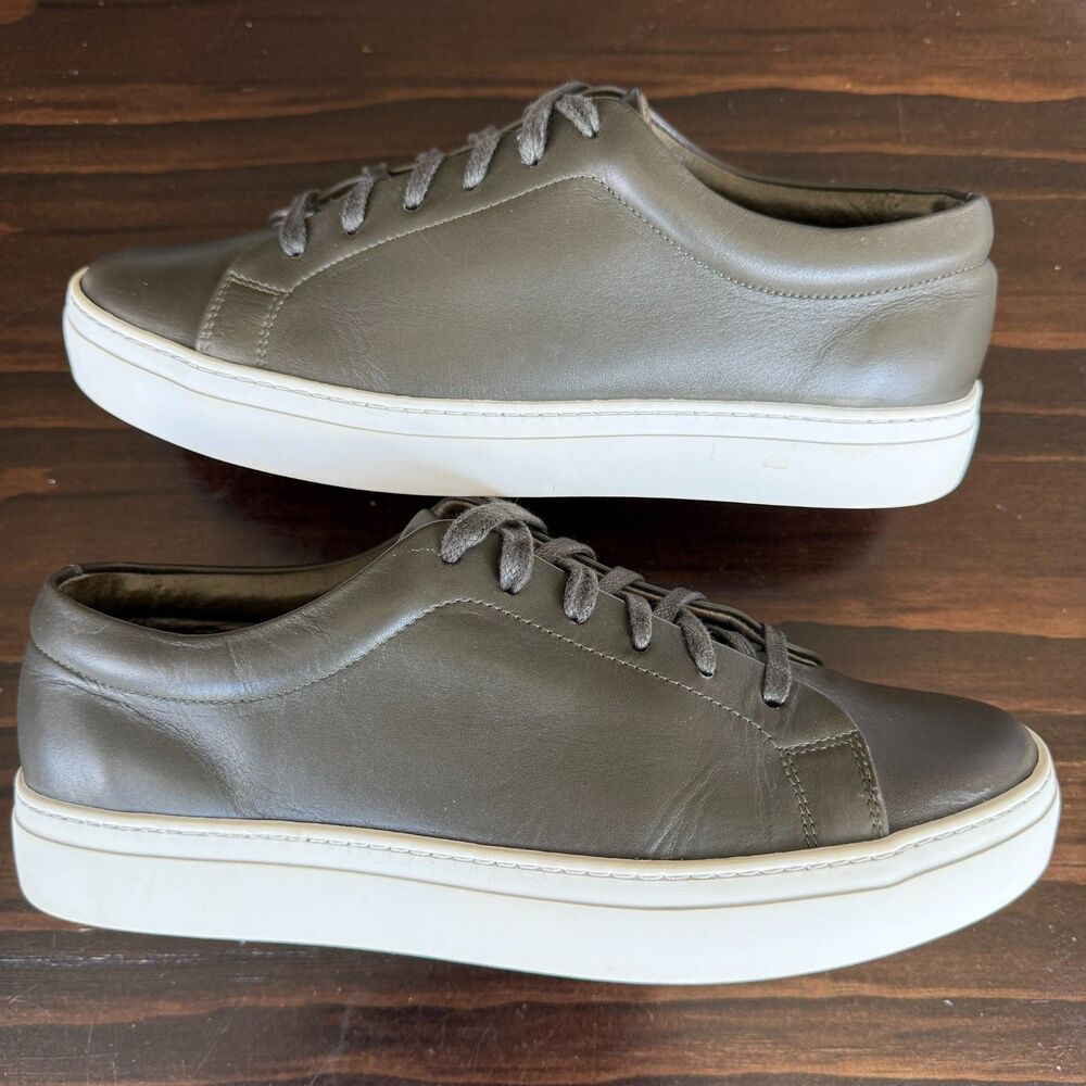 COS Sneaker Men's size 9 Green Leather Low Top Casual Walking Shoe Made Portugal